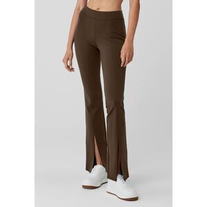Alo Airbrush High-Waist Flutter Legging Women's XS Expresso Brown Flare Leg EUC